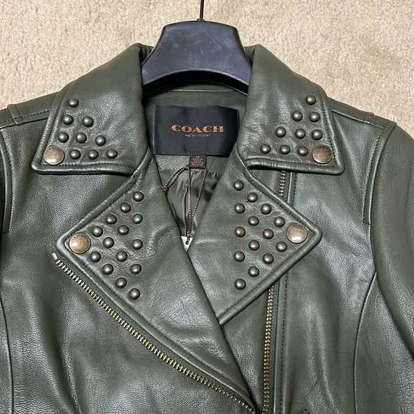 COACH Green Leather Jacket